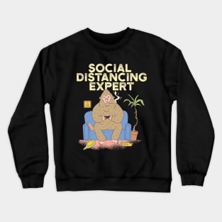 Social Distancing Expert Quarantine Bigfoot Crewneck Sweatshirt